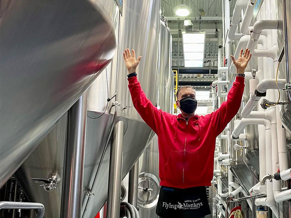 Flying Monkeys Craft Brewery in Canada 10000L Fermentation Tank Installed